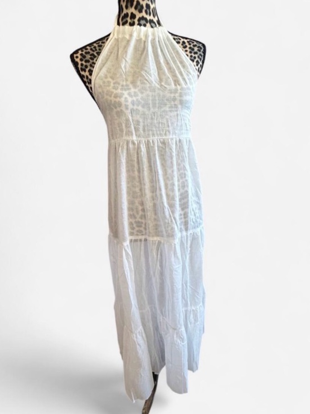 HYFVE White Halter Tiered Maxi Dress - NWOT